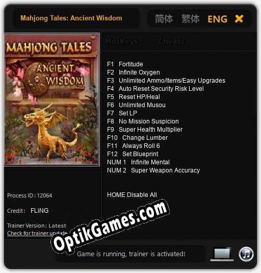 Mahjong Tales: Ancient Wisdom: Cheats, Trainer +14 [FLiNG]