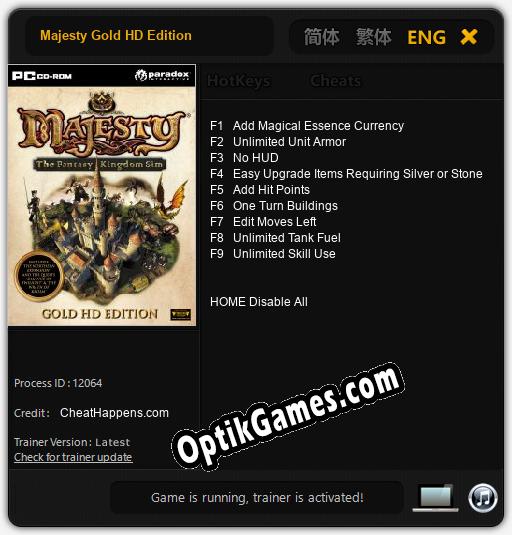 Majesty Gold HD Edition: Trainer +9 [v1.1]