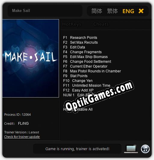 Make Sail: Cheats, Trainer +13 [FLiNG]