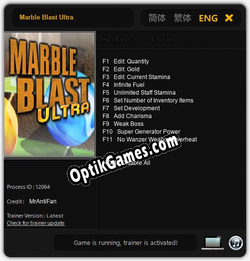 Marble Blast Ultra: Trainer +11 [v1.3]