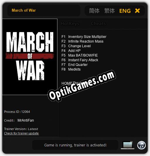 March of War: Cheats, Trainer +8 [MrAntiFan]