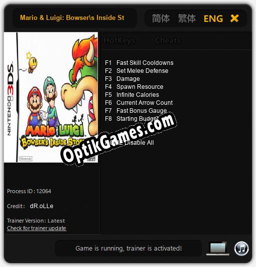 Mario & Luigi: Bowsers Inside Story + Bowser Jr.s Journey: Trainer +8 [v1.4]
