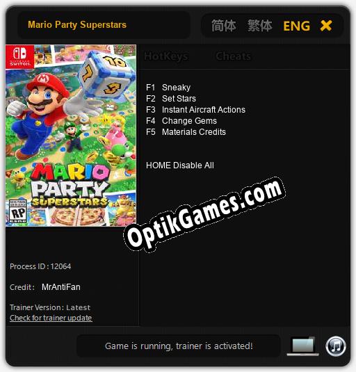 Trainer for Mario Party Superstars [v1.0.9]