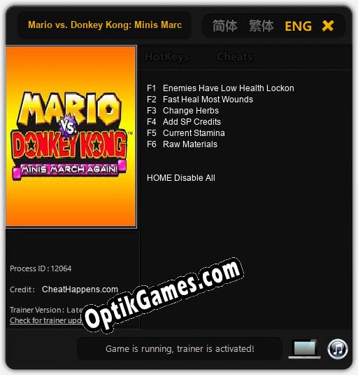 Mario vs. Donkey Kong: Minis March Again!: TRAINER AND CHEATS (V1.0.54)