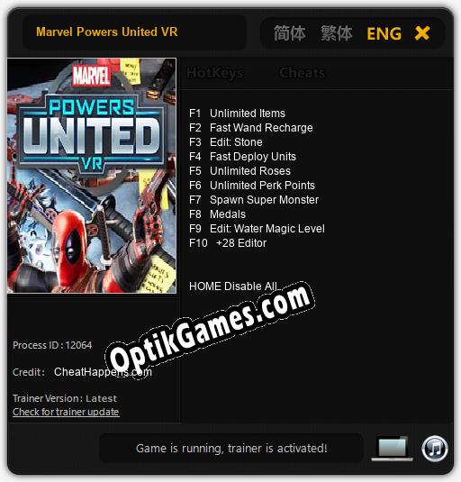 Marvel Powers United VR: Trainer +10 [v1.4]