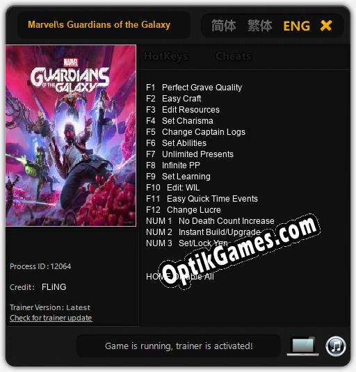 Marvels Guardians of the Galaxy: Trainer +15 [v1.6]