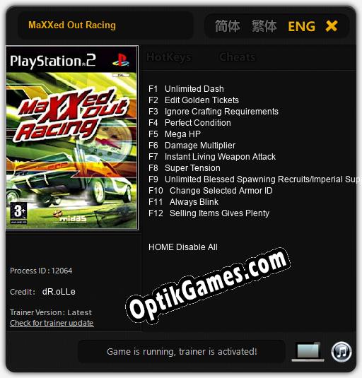 Trainer for MaXXed Out Racing [v1.0.6]