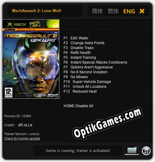 MechAssault 2: Lone Wolf: Cheats, Trainer +12 [dR.oLLe]