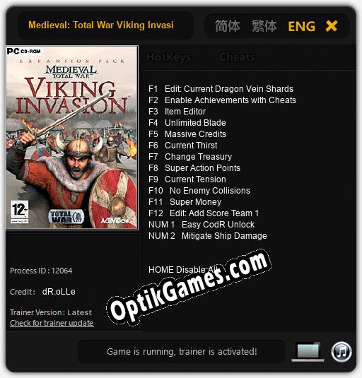 Medieval: Total War Viking Invasion: Cheats, Trainer +14 [dR.oLLe]