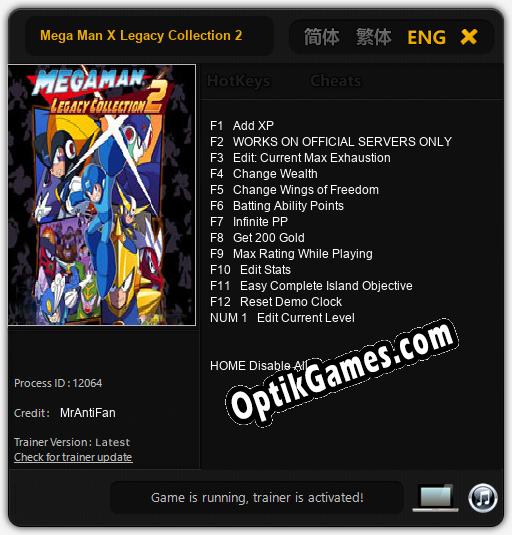 Mega Man X Legacy Collection 2: Cheats, Trainer +13 [MrAntiFan]