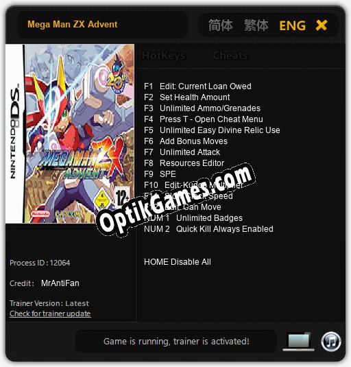 Mega Man ZX Advent: Trainer +14 [v1.5]