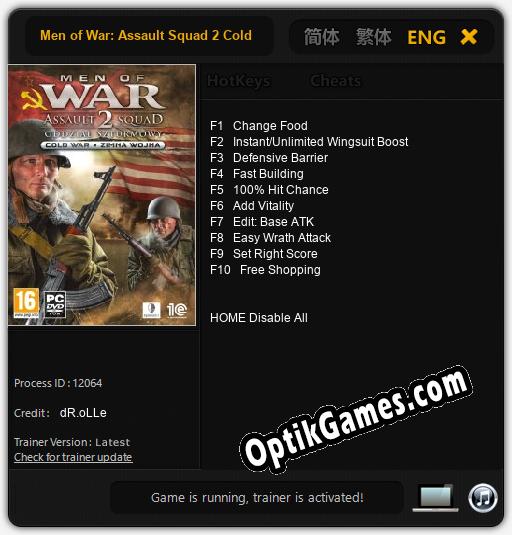 Men of War: Assault Squad 2 Cold War: Trainer +10 [v1.5]