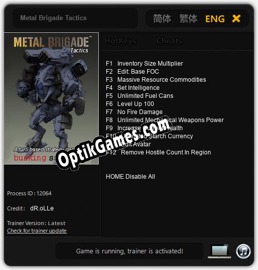 Metal Brigade Tactics: TRAINER AND CHEATS (V1.0.49)