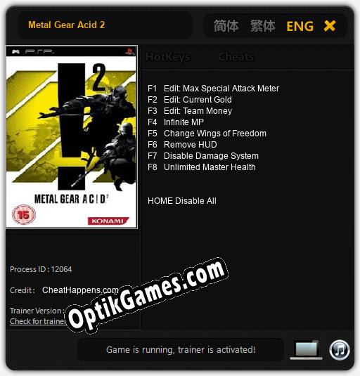 Metal Gear Acid 2: Cheats, Trainer +8 [CheatHappens.com]