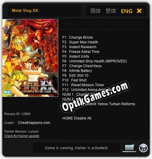 Metal Slug XX: Cheats, Trainer +15 [CheatHappens.com]