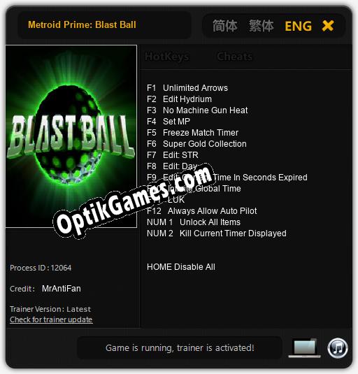 Metroid Prime: Blast Ball: Cheats, Trainer +14 [MrAntiFan]