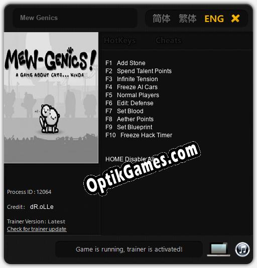 Mew Genics: TRAINER AND CHEATS (V1.0.52)