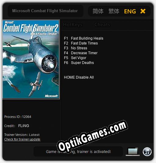 Trainer for Microsoft Combat Flight Simulator 2: WWII Pacific Theater [v1.0.1]