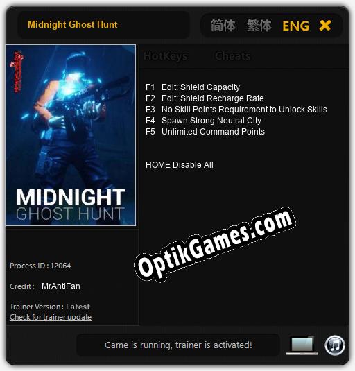Trainer for Midnight Ghost Hunt [v1.0.4]