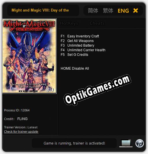 Might and Magic VIII: Day of the Destroyer: Trainer +5 [v1.3]