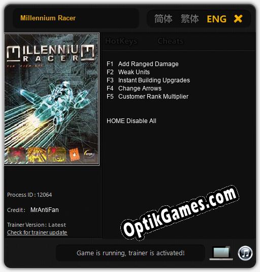 Trainer for Millennium Racer [v1.0.1]