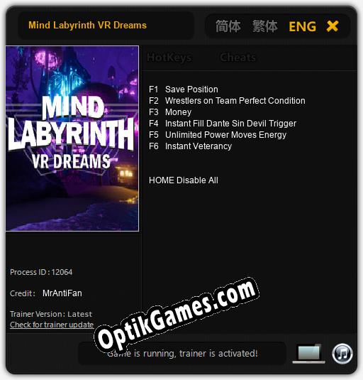 Mind Labyrinth VR Dreams: TRAINER AND CHEATS (V1.0.8)