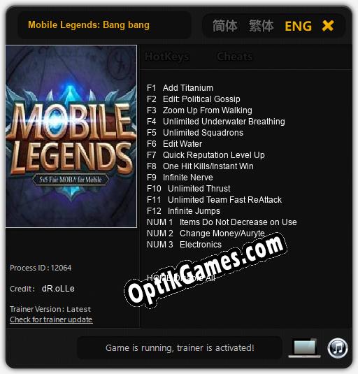 Mobile Legends: Bang bang: Cheats, Trainer +15 [dR.oLLe]
