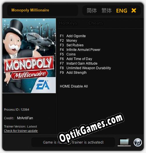 Monopoly Millionaire: Trainer +9 [v1.6]