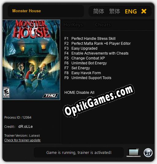 Monster House: TRAINER AND CHEATS (V1.0.89)