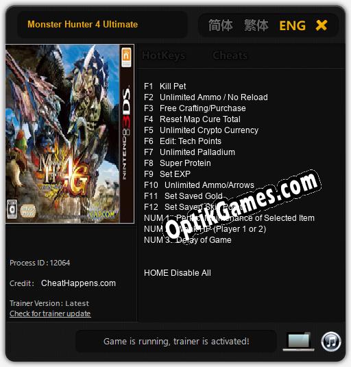 Monster Hunter 4 Ultimate: Cheats, Trainer +15 [CheatHappens.com]