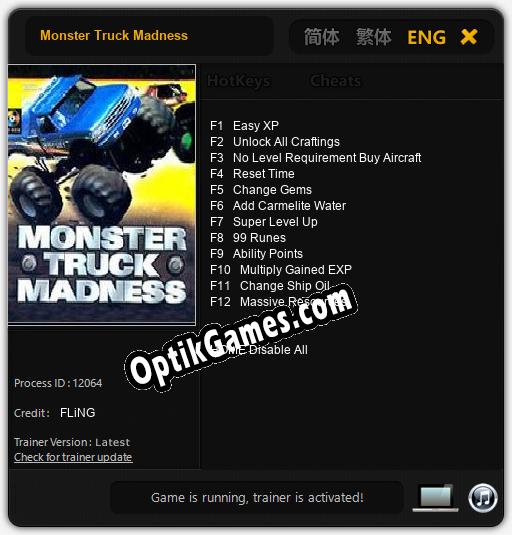 Monster Truck Madness: TRAINER AND CHEATS (V1.0.9)