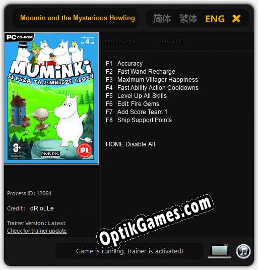 Moomin and the Mysterious Howling: Trainer +8 [v1.4]