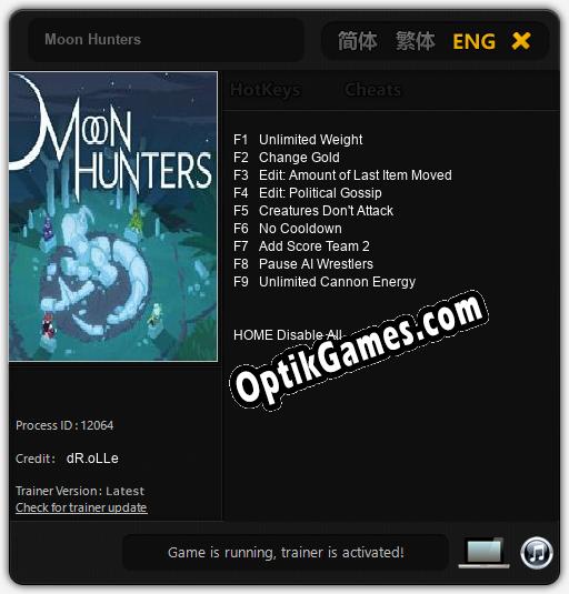 Moon Hunters: Cheats, Trainer +9 [dR.oLLe]