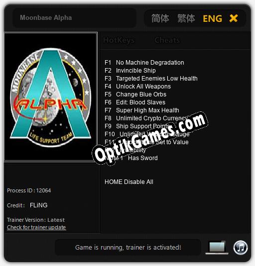 Trainer for Moonbase Alpha [v1.0.8]