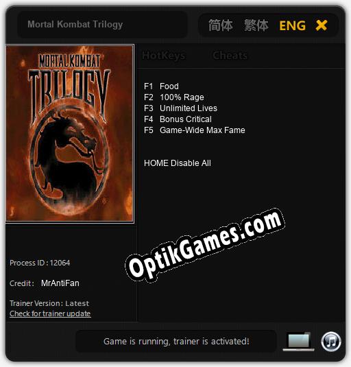 Mortal Kombat Trilogy: Trainer +5 [v1.4]