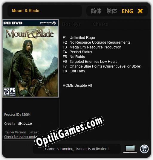 Mount & Blade: Cheats, Trainer +8 [dR.oLLe]
