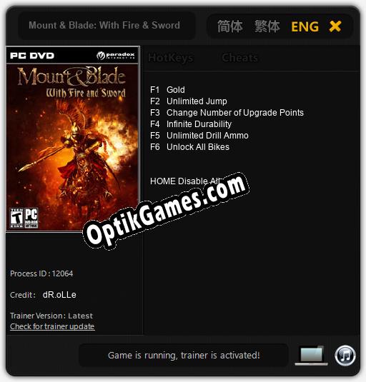 Mount & Blade: With Fire & Sword: Trainer +6 [v1.2]