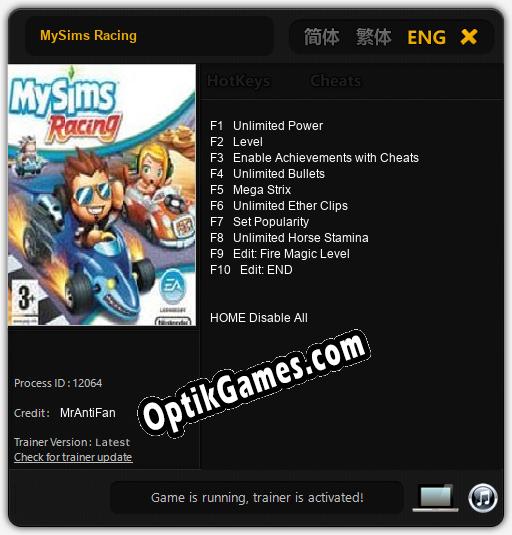 MySims Racing: Trainer +10 [v1.5]