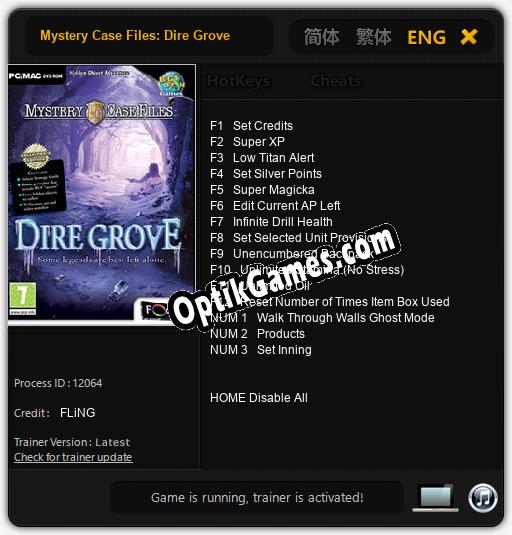 Mystery Case Files: Dire Grove: TRAINER AND CHEATS (V1.0.49)