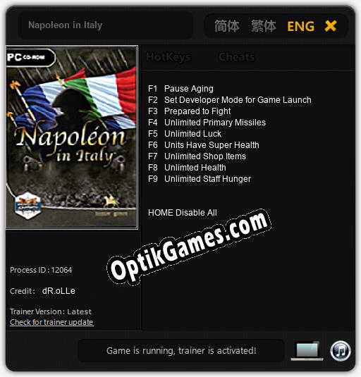 Napoleon in Italy: Cheats, Trainer +9 [dR.oLLe]