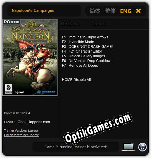 Trainer for Napoleons Campaigns [v1.0.6]