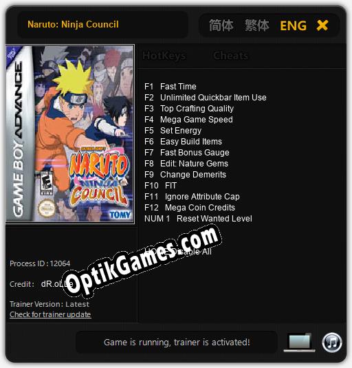 Naruto: Ninja Council: Trainer +13 [v1.8]