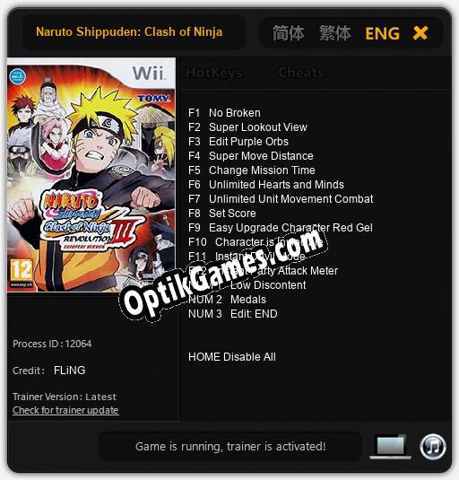 Naruto Shippuden: Clash of Ninja Revolution 3: Trainer +15 [v1.5]