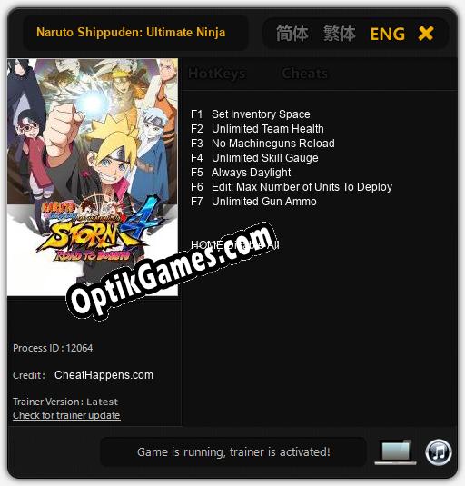 Trainer for Naruto Shippuden: Ultimate Ninja Storm 4 Road to Boruto [v1.0.5]