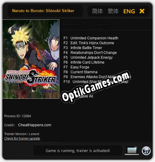Naruto to Boruto: Shinobi Striker: Trainer +10 [v1.1]
