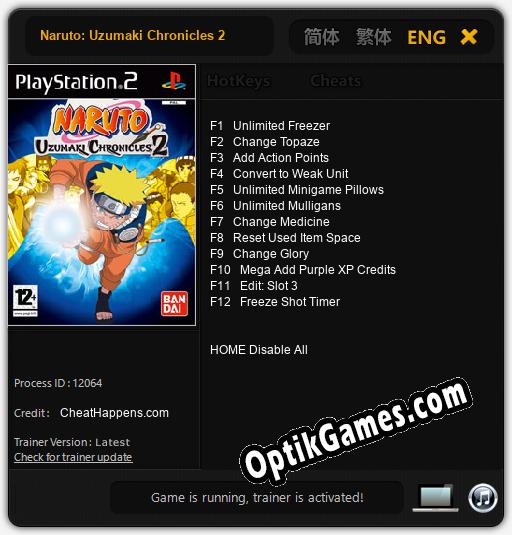 Naruto: Uzumaki Chronicles 2: TRAINER AND CHEATS (V1.0.88)