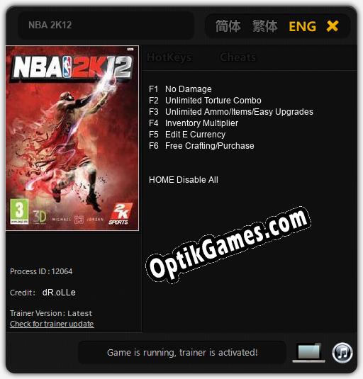 NBA 2K12: Trainer +6 [v1.4]