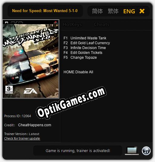 Need for Speed: Most Wanted 5-1-0: Cheats, Trainer +5 [CheatHappens.com]