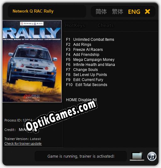 Network Q RAC Rally: Cheats, Trainer +10 [MrAntiFan]