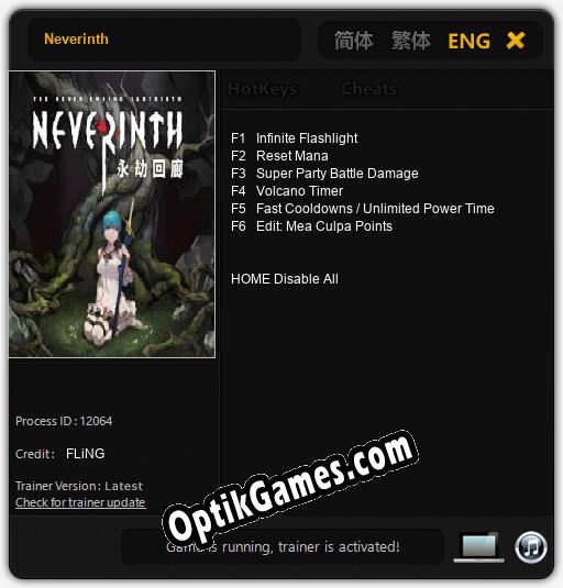 Neverinth: TRAINER AND CHEATS (V1.0.8)